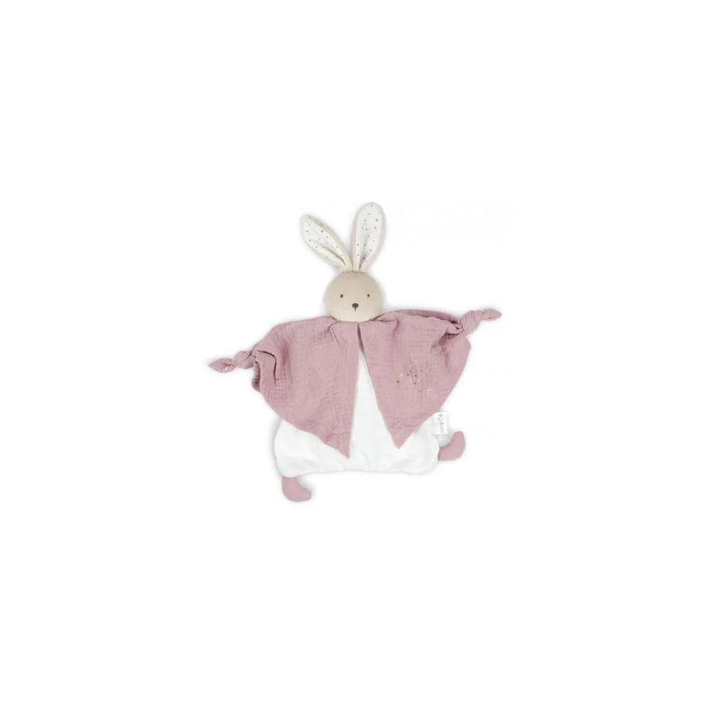 Doudou coton bio lapinou rose