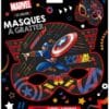 Masque à gratter marvel - les ateliers. Contient : 1 livret, 6 masques, 6 élastiques, 1 stylet