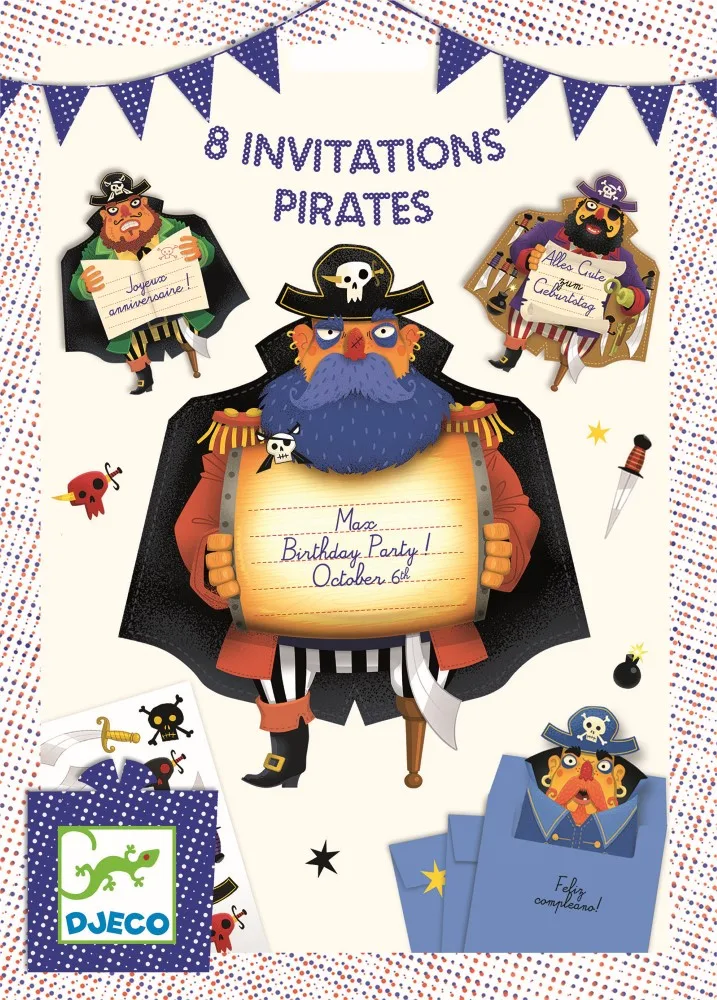 Cartes d’invitation pirates