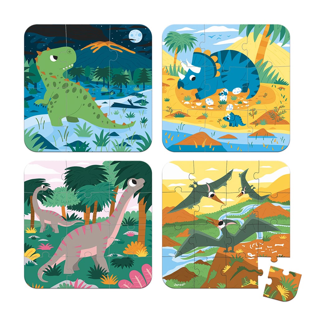 Puzzles évolutifs dinosaures - 4 puzzles – Image 2