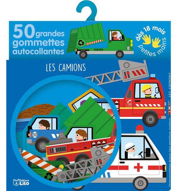 Les camions - 50 grandes gommettes autocollantes