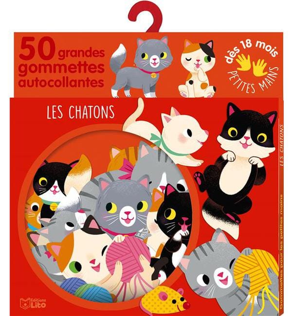 Les chatons - 50 grandes gommettes autocollantes