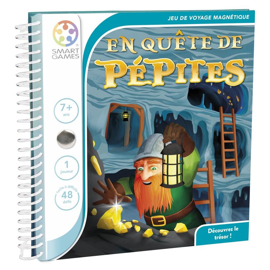 smartgames jeu de voyage magnétique en quête de pépites