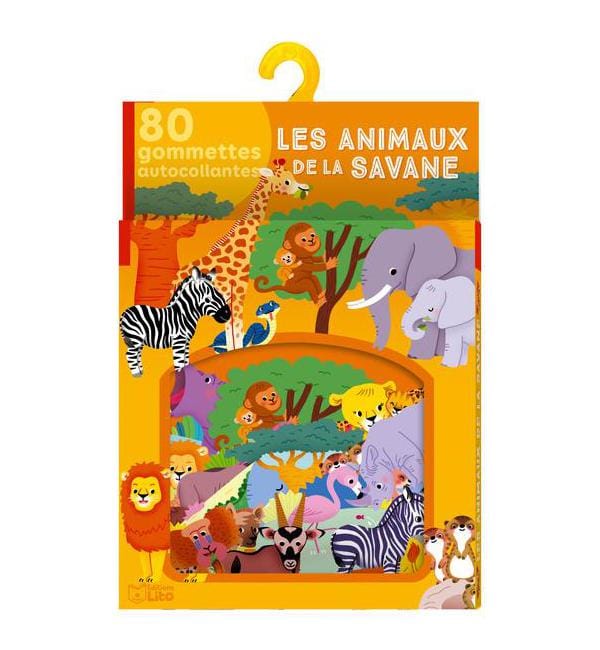 Les animaux de la savane - 80 gommettes autocollantes