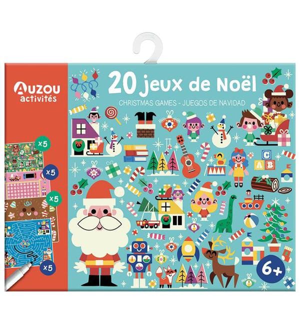 20 jeux de Noël - Avec 1 feutre effaçable