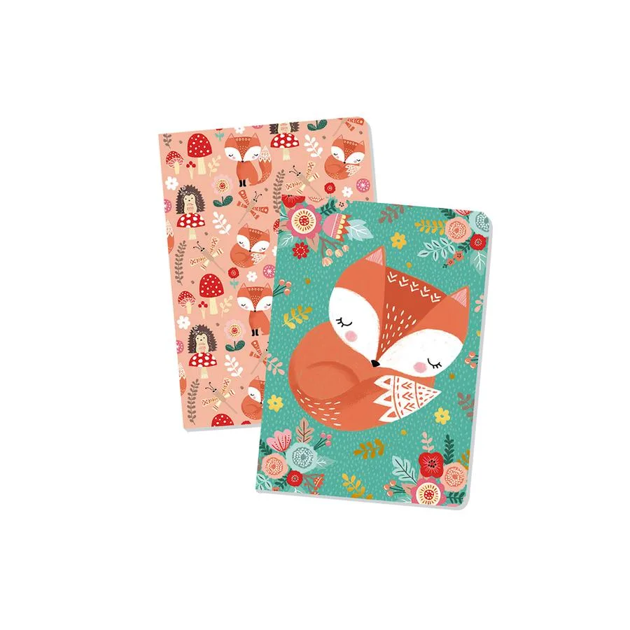 Lot de 2 carnets souples - 2 modèles assortis Renard et Licorne – Image 2