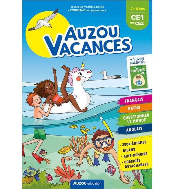 Auzou vacances - du ce1 au ce2 - Cahier de vacances 2022