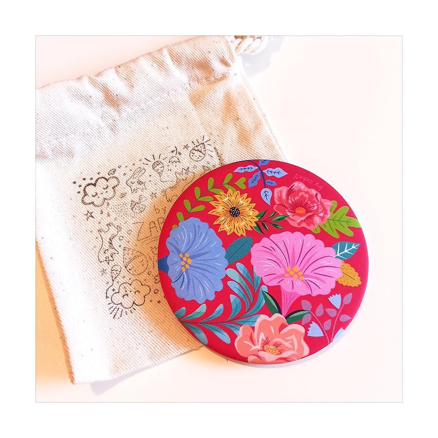 Miroir de poche "Fleurs Folk" – Image 2