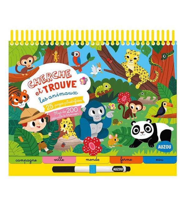 Cherche et trouve les animaux - Avec un feutre effaçable