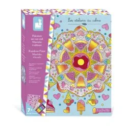 4 tableaux Peinture arc-en-ciel Mandala