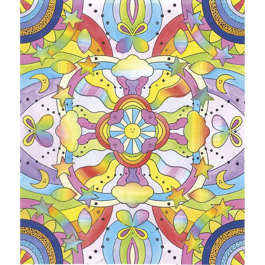 4 tableaux Peinture arc-en-ciel Mandala – Image 3