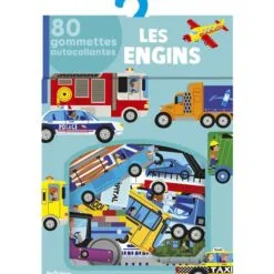 Les engins - 80 gommettes autocollantes