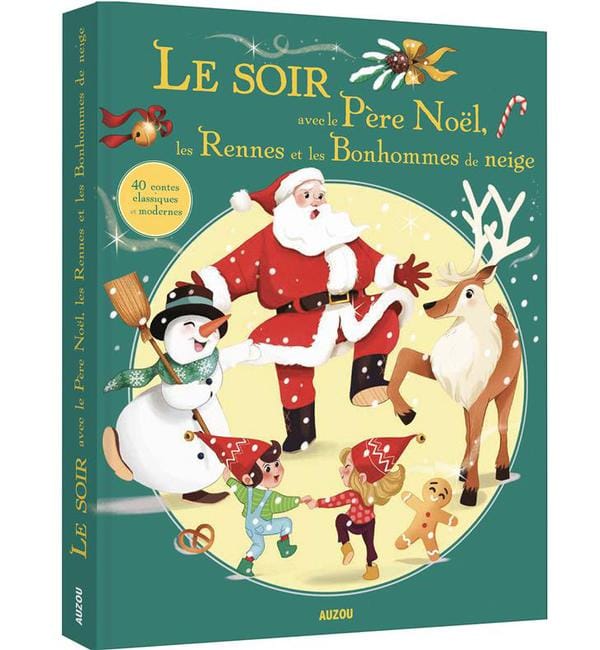 Le Soir avec le Père Noël, les rennes et les bonshommes de neige