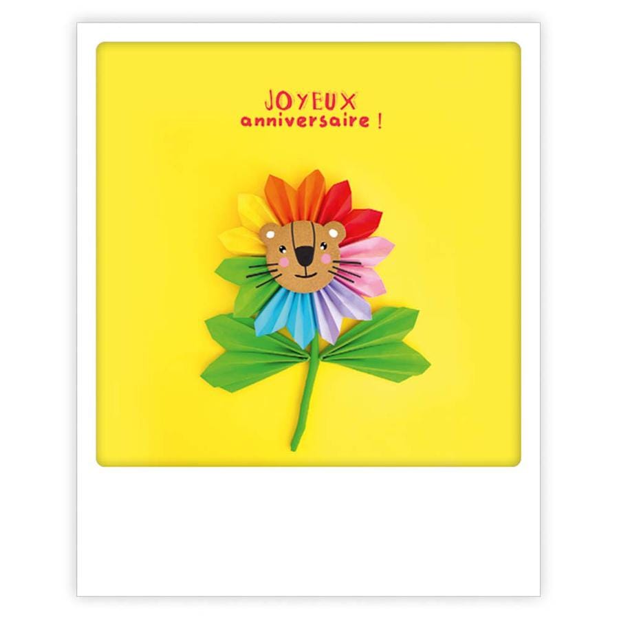 joyeux anniversaire flower lion