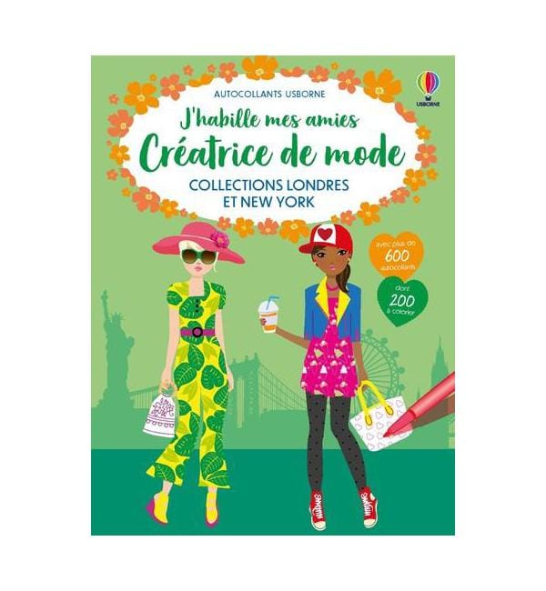 livre créatrice de mode collections londres et new-york avec plus de 600 autocollants