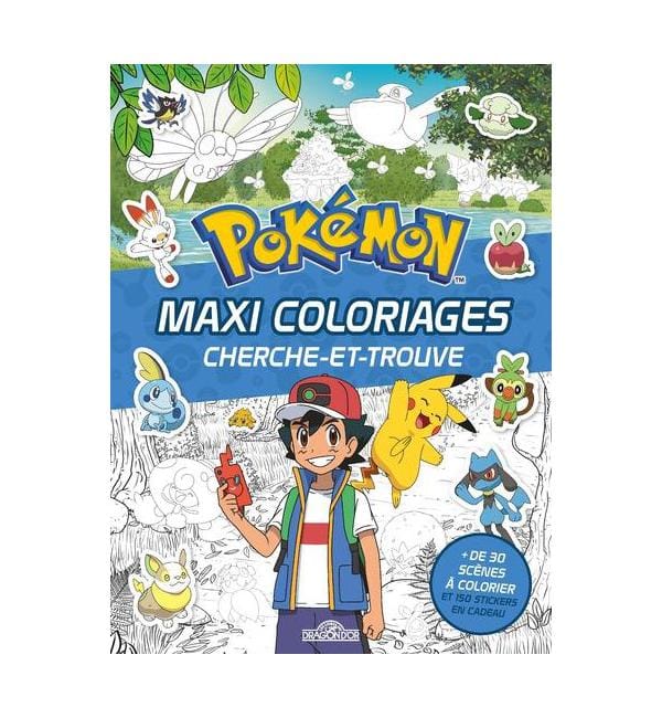 livre Pokémon maxi coloriages cherche et trouve