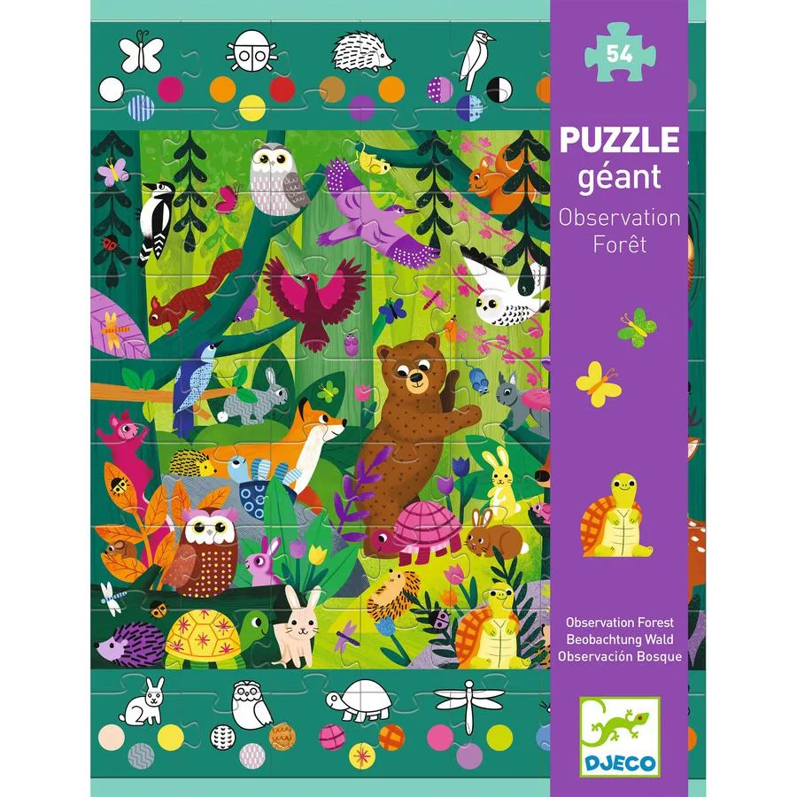 djeco puzzle géant observation forêt