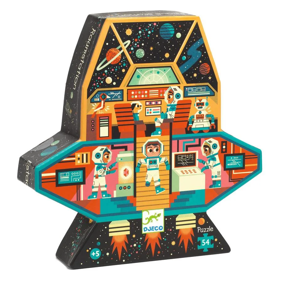 djeco puzzle silhouette station spatiale