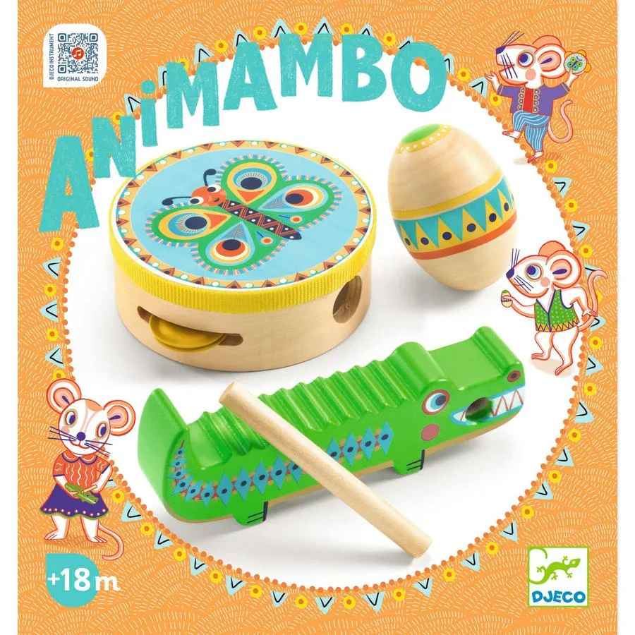 Set de percussions Animambo: Tambourin, maracas, Guiro – Image 3