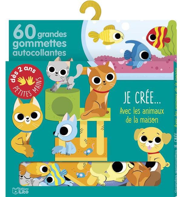 Je crée... Avec les animaux de la maison - 60 grandes gommettes autocollantes