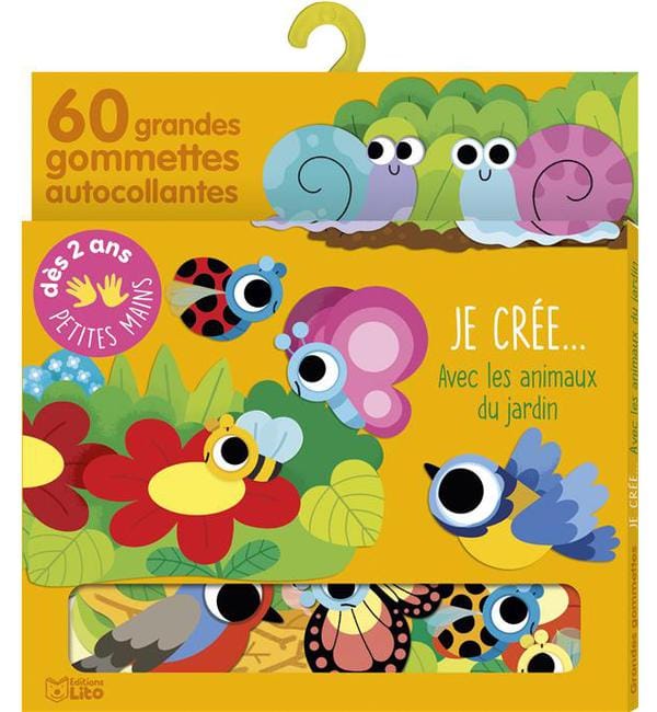 Je crée... Avec les animaux du jardin - 60 grandes gommettes autocollantes