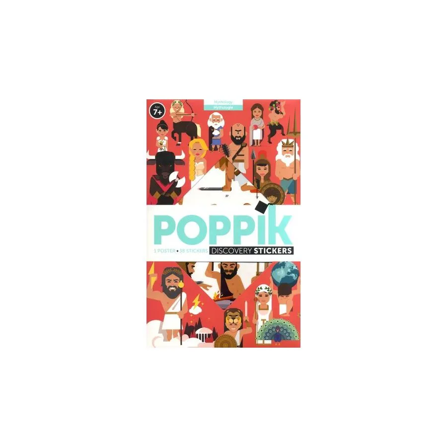 POPPIK MYTHOLOGIE - 1 POSTER + 38 STICKERS REPOSITIONNABLES