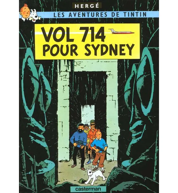 livre les aventures de tintin - vol 714 pour sydney
