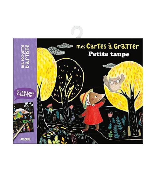Mes cartes à gratter Petite taupe - 10 tableaux à gratter avec un crayon en bois inclus