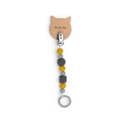 Attache-tétine bois et silicone chat - Les Moustaches – Image 3