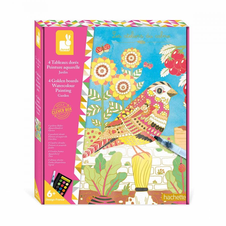 Tableaux dorés peinture aquarelle Jardin