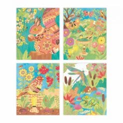 Tableaux dorés peinture aquarelle Jardin – Image 4