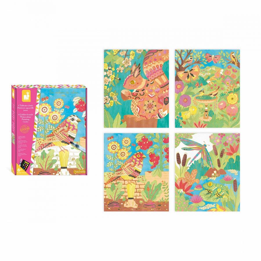 Tableaux dorés peinture aquarelle Jardin – Image 6