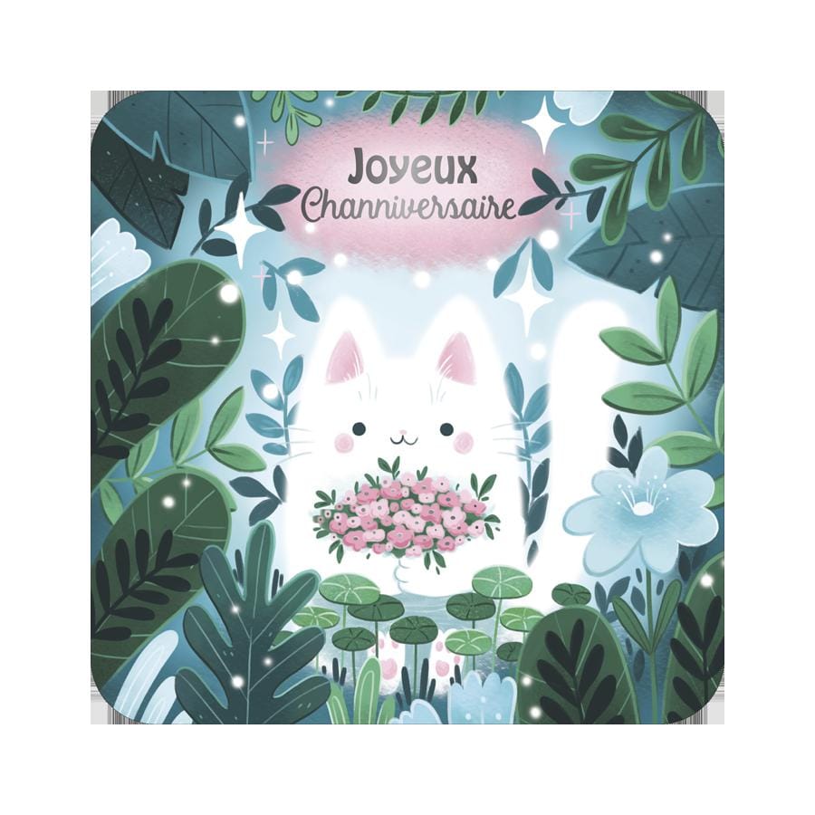 Carte carrée 14 x 14 Ophélie Ortal-Honey "Joyeux Channiversaire" BAR229