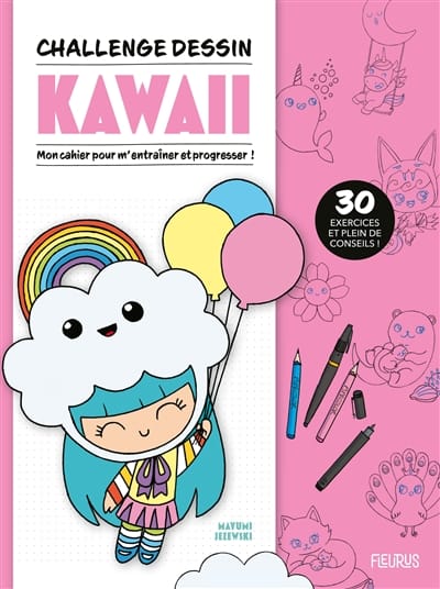 Challenge dessin Kawaii - Mon cahier pour m'entraîner et progresser !