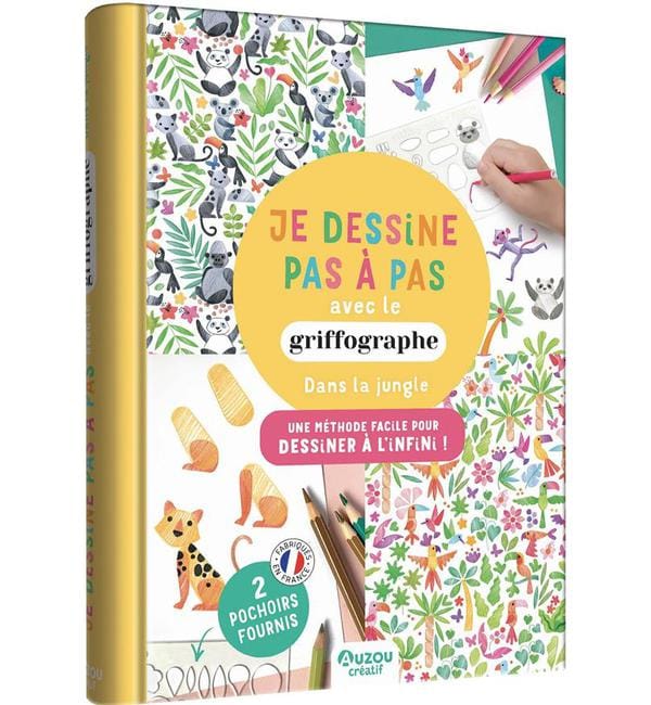 Je dessine pas à pas avec le griffographe Dans la jungle - Avec 2 pochoirs