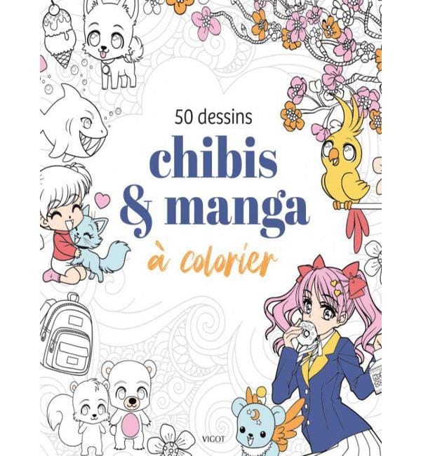 50 dessins chibis & manga à colorier