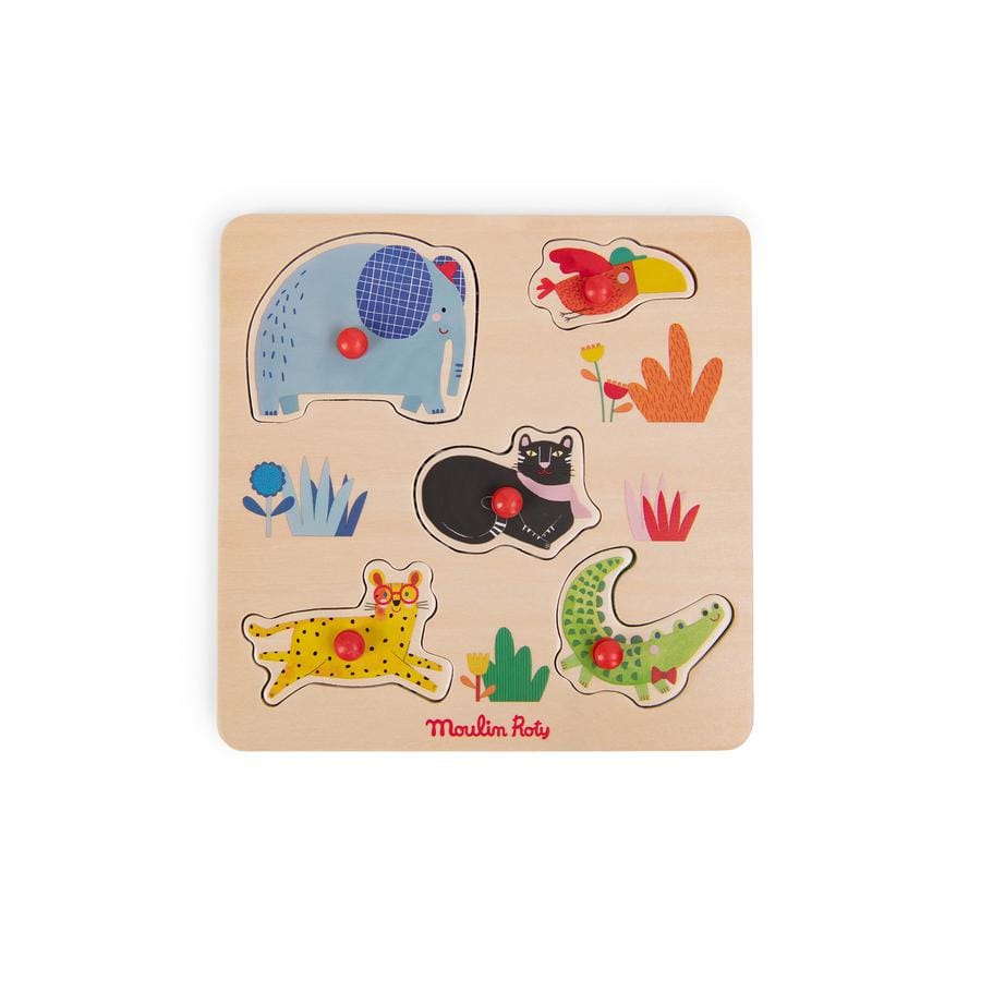 Puzzle encastrable 5 animaux Les toupitis