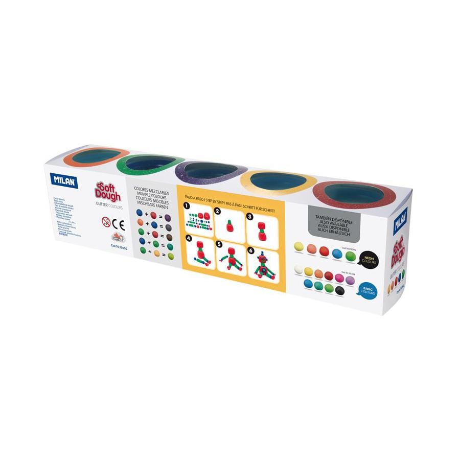 Pochette 5 pots Glitter Soft Dough – Image 2