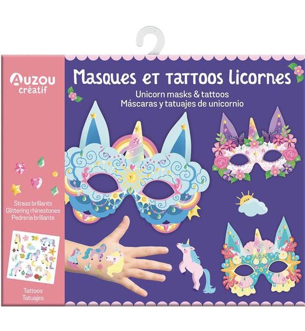 Ma pochette d'artiste - Masques et tattoos licornes