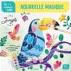 Aquarelle magique jungle - 6 tableaux avec des contours en relief et une vraie palette de couleurs