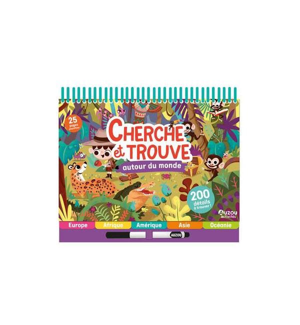 Cherche et trouve autour du monde - Avec 1 feutre effaçable