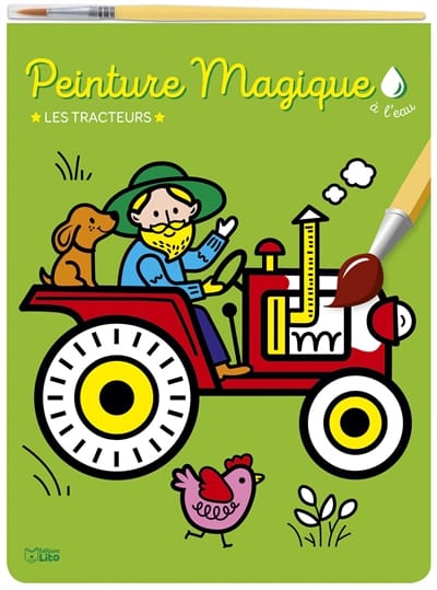Peinture magique à l'eau - Les tracteurs, avec 1 pinceau