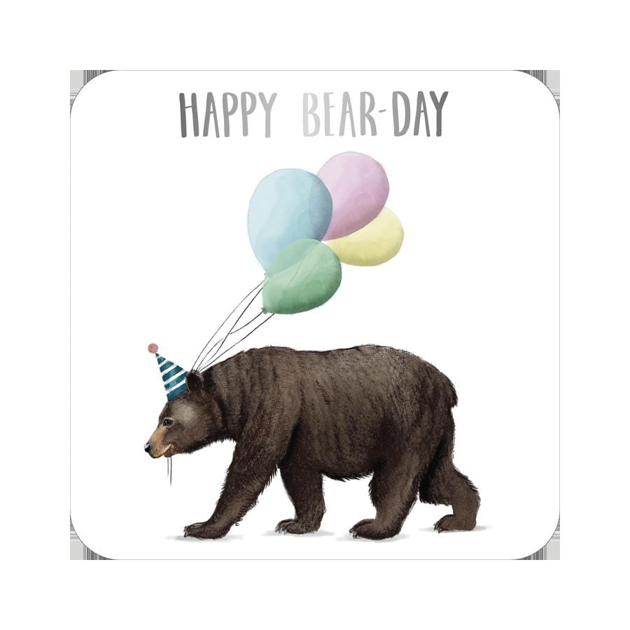 Carte bords arrondis "Happy bear-day" R. Hilyer BAR222