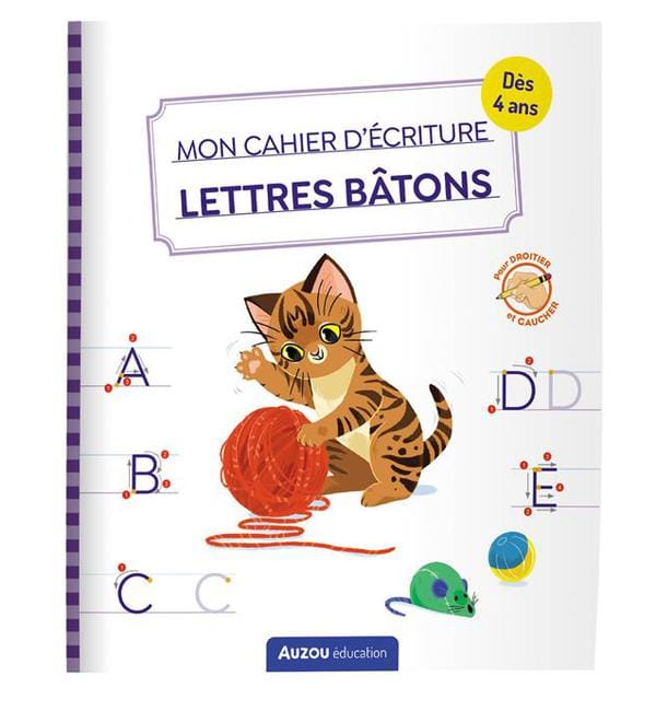 Mon cahier d'écriture Lettres bâton Les Chats