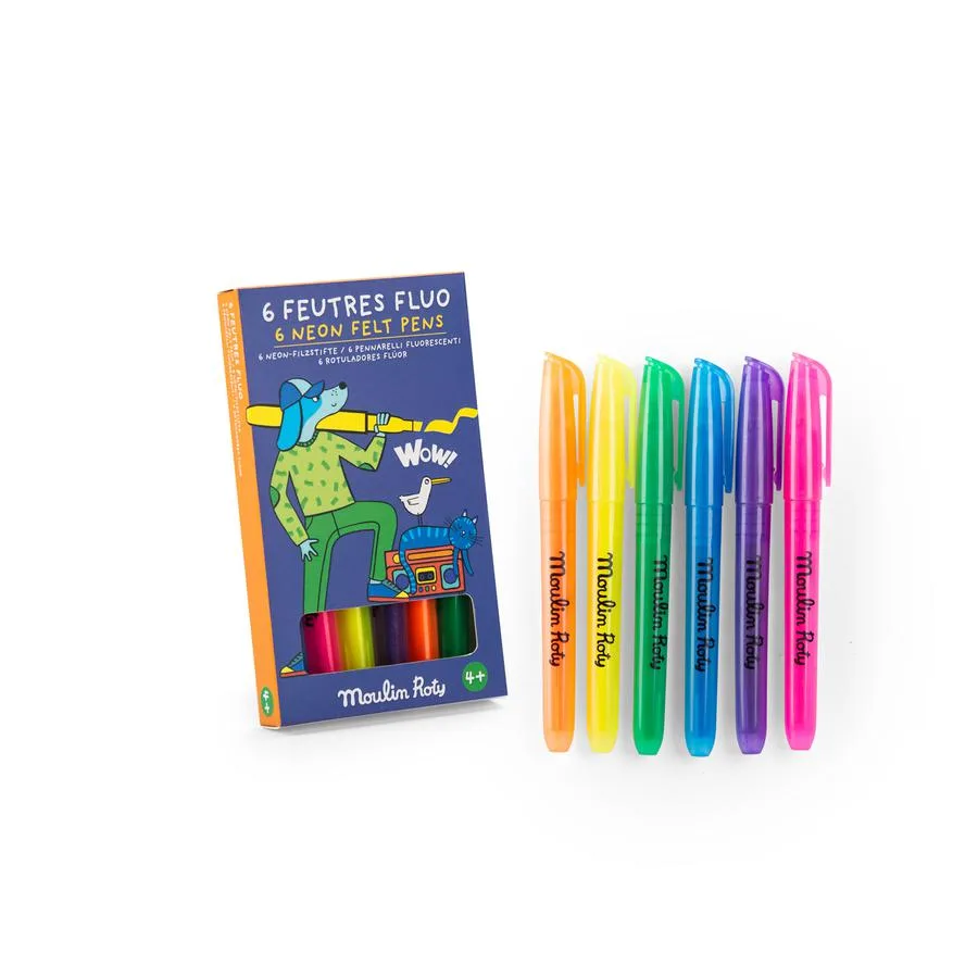 6 Feutres fluo - Les Loufoques