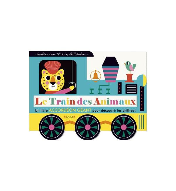Le train des animaux - Un livre accordéon géant pour découvrir les chiffres !