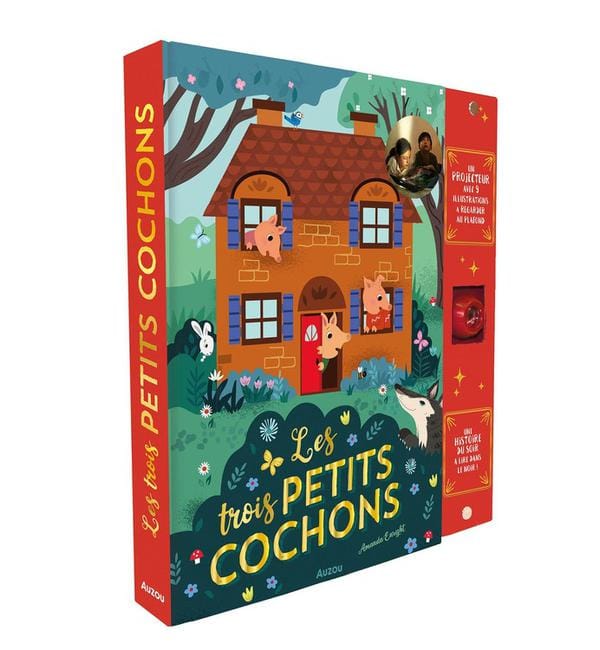 Les trois petits cochons - Avec un projecteur avec 9 illustrations à regarder au plafond
