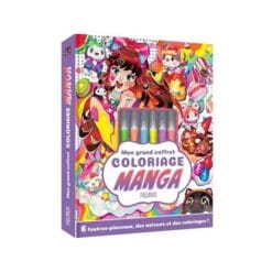 Mon grand coffret coloriage manga - Avec 6 feutres-pinceaux