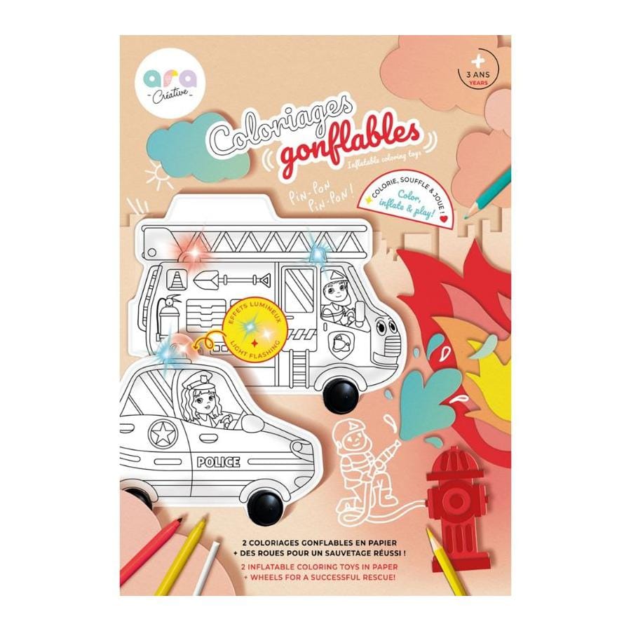 Coloriage gonflable véhicules de secours - pompier et police qui s’illuminent – Image 6