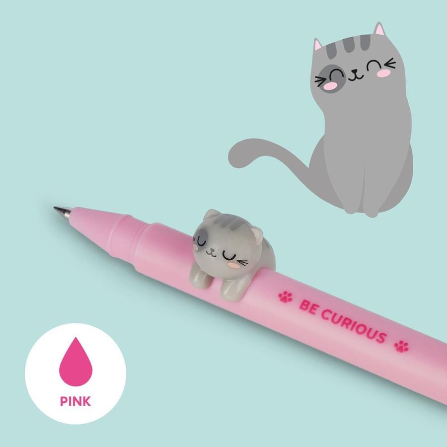 Stylo à Encre Gel Lovely Friends - CHAT encre rose – Image 2